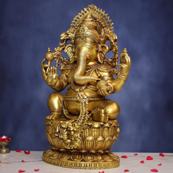 Big Brass Ganesh Idol Height 25.5 Inch