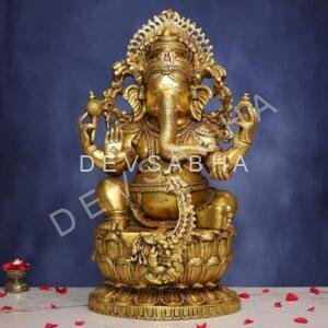 Big Brass Ganesh Idol Height 25.5 Inch