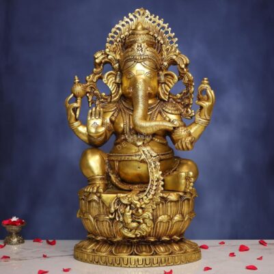 Big Brass Ganesh Idol Height 25.5 Inch