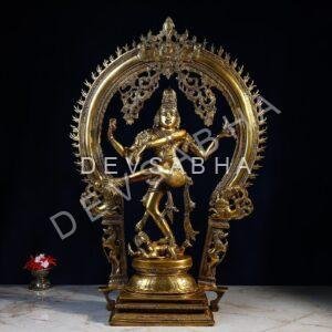 Large Size Antique Brass Nataraj Idol Height 25.5 Inch
