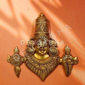 Brass Wall Hanging Tirupati Balaji Idol Height 11 Inch
