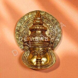 Brass Wall Hanging Kathakali Face – 5.5 Inch Handcrafted Décor