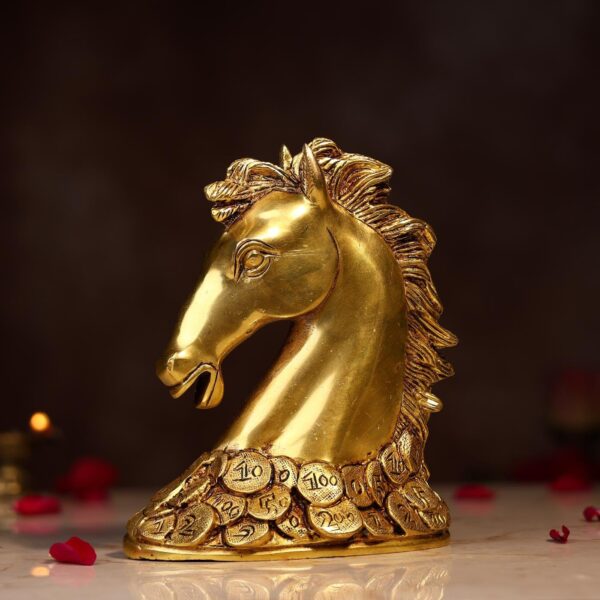 Brass Horse Statue Height 7 Inches,
