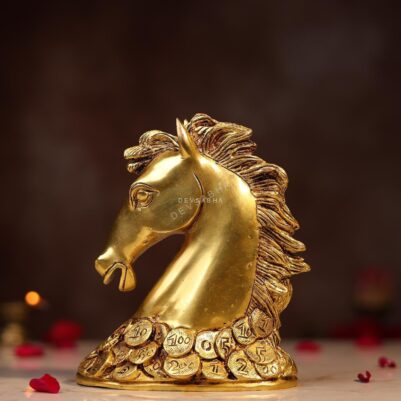 Brass Horse Statue Height 7 Inches,