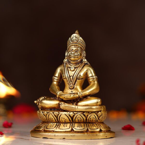 Small Brass Hanuman Idol Height 4.7 Inch