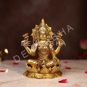 Superfine Brass Laxmi Idol  Height 7.5 Inch