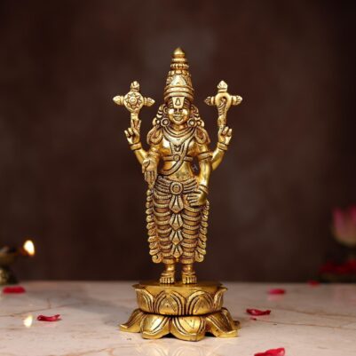 lord venkateswara brass idol front view pure brass Devsabha