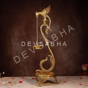 Brass Parrot with Lamp Height 24 Inch