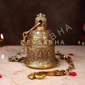 Brass Bell with Dashavatar – 43 Inch Pure Handcrafted Pooja Ghanti
