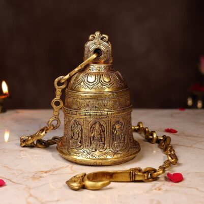 Brass Bell with Dashavatar – 43 Inch Pure Handcrafted Pooja Ghanti