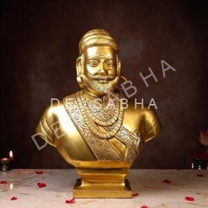 Large Size Brass Chhatrapati  Shivaji Murti Height  18.5 Inch