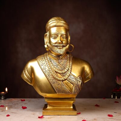 Large Size Brass Chhatrapati  Shivaji Murti Height  18.5 Inch