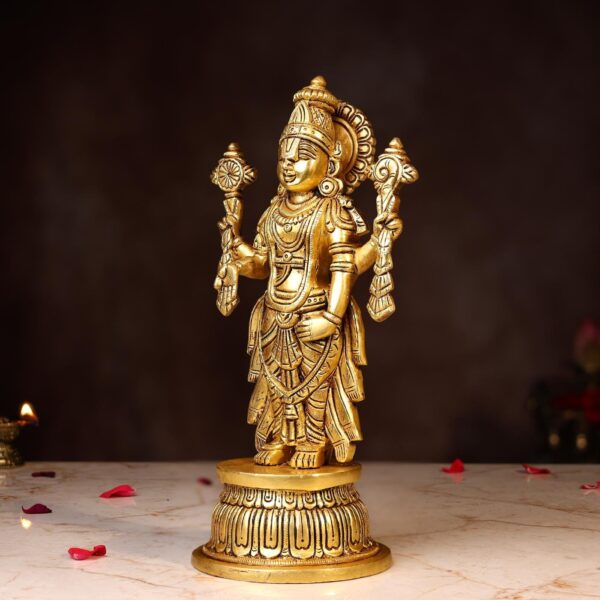 Brass Tirupati Balaji Idol – 12 Inch for Home Temple