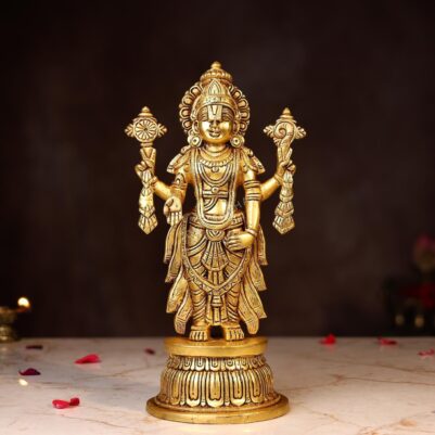 Brass Tirupati Balaji idol 12 inch for home temple pure brass Devsabha