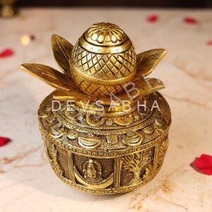 Brass Kalash with Coconut Height 7.5 Inch