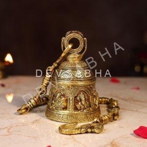 Brass Bell with Ganesh Carving – 29 Inch Pure Handcrafted Temple Ghanti