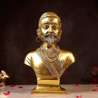 Brass ChhatrPati Shivaji Murti Height 12 Inch