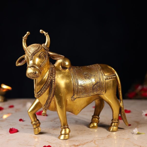 Brass Nandi Idol Height 9 Inch