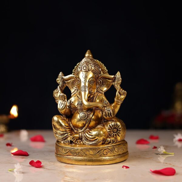Brass Ganesh Idol Height 7 Inch