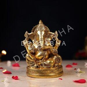 Brass Ganesh Idol Height 7 Inch