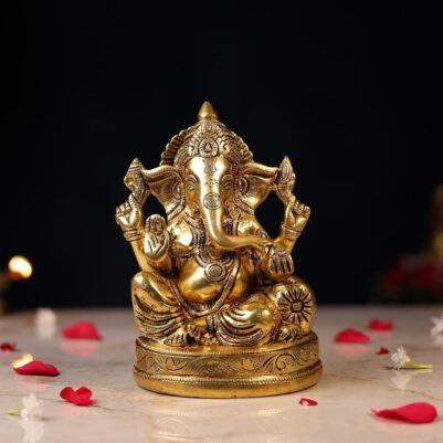 Brass Ganesh Idol Height 7 Inch
