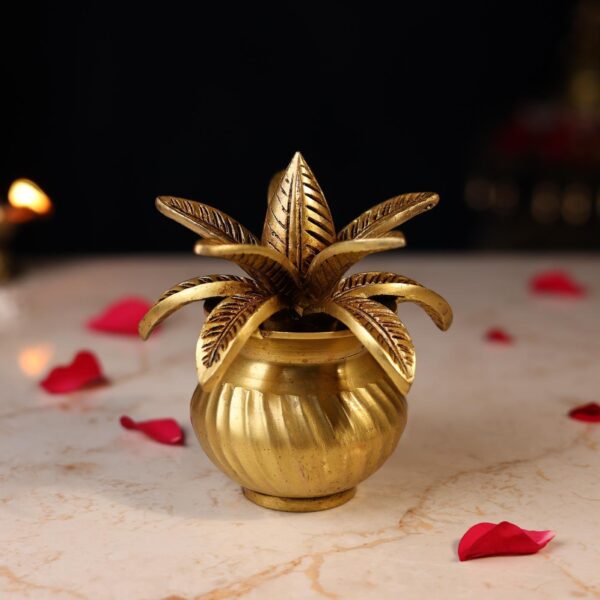 Brass Kalash with Coconut Height 5 Inch