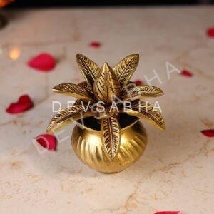 Brass Kalash with Coconut Height 5 Inch