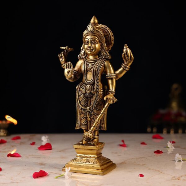 Brass Lord Standing Vishnu Idol Height 12 Inch