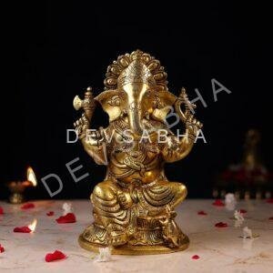 Brass Lord Ganesh Idol Height 11.5 Inch