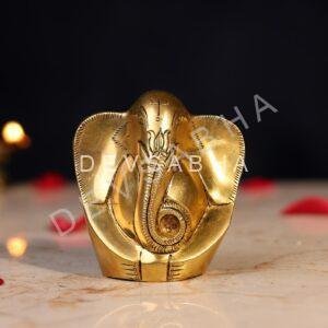 Brass Small Size Ganesh Idol Height 3.5 Inch