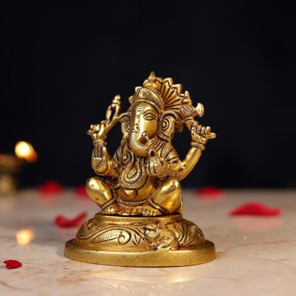 Brass Ganesh Idol Height 5 Inch