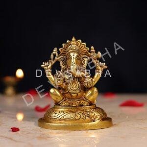 Brass Ganesh Idol Height 5 Inch