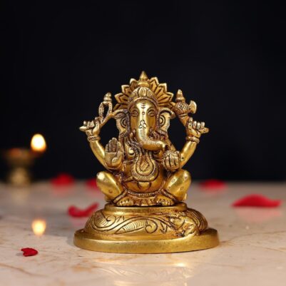 Brass Ganesh Idol Height 5 Inch