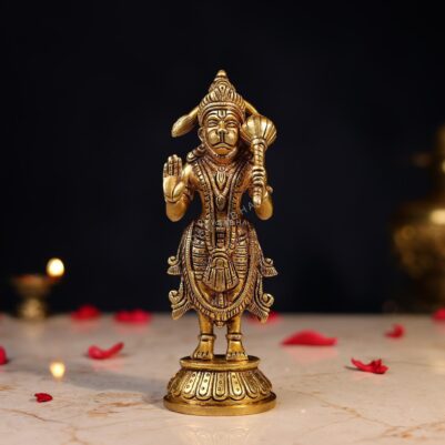 Brass Standing Hanuman Idol Height 8 Inch