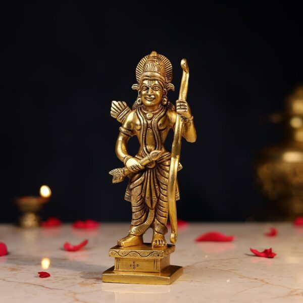 Brass Lord Rama Idol Height 8 Inch