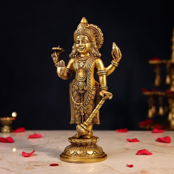 Brass Lord Vishnu Idol Height 11 Inch