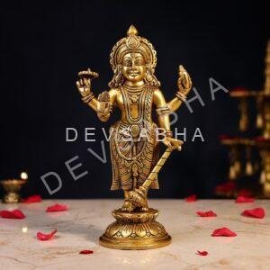 Brass Lord Vishnu Idol Height 11 Inch