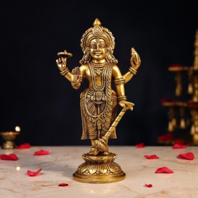 Brass Lord Vishnu Idol Height 11 Inch