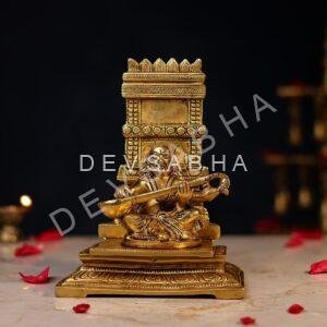 Brass Raghavendra Swamy with Veena Height 7.5 Inch