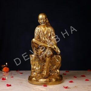 Brass Shirdi Sai Baba Idol Height 15 Inch