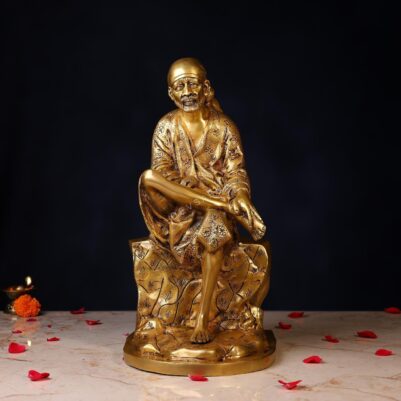 Brass Shirdi Sai Baba Idol Height 15 Inch