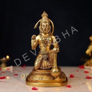 Brass Lord Hanuman Idol Height 9.5 Inch