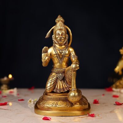Brass Lord Hanuman Idol Height 9.5 Inch