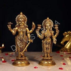 Brass Standing Laxmi Narayan Idol Height 11Inch