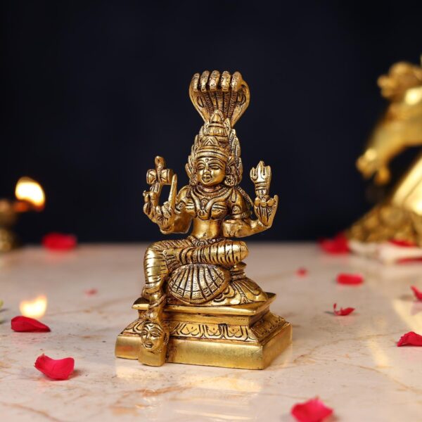 Brass Goddess Mariamman Idol – 6.5 Inch