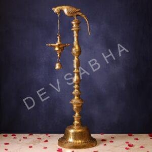 Large Size Brass Parrot Lamp Height 38.5 Inch