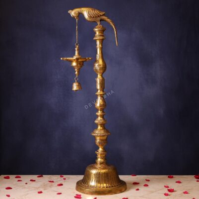 Large Size Brass Parrot Lamp Height 38.5 Inch