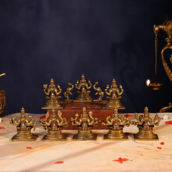 Antique Brass Ashta Laxmi Idol – 3.5 Inch