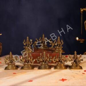 Antique Brass Ashta Laxmi Idol – 3.5 Inch