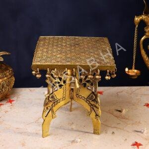 Brass large Stool – 11.5 Inch Pure Handcrafted Chowki